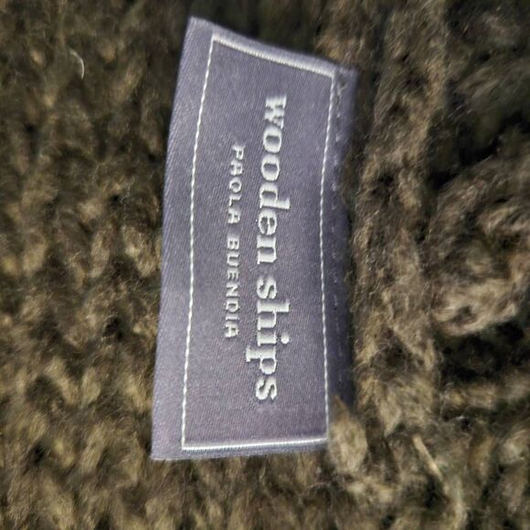 Wooden Ships army green knit cardigan.  S/M.  #927 - Picture 3 of 4